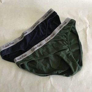Calvin Klein set of 2 panties navy /grey and dark green/grey